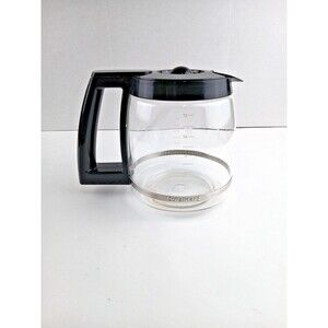 Cuisinart 12 Cup Coffee Maker Replacement Carafe Glass Pot Black w Lid
